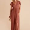 Hannah Empire Dress - Desert Rose -Cheap Plush Attire Store desert rose hannah bridesmaid dress 03