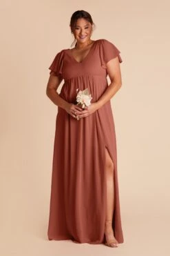 Hannah Empire Dress - Desert Rose -Cheap Plush Attire Store desert rose hannah plus size bridesmaid dress 02