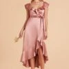 James Shiny Satin Midi Dress - Desert Rose 2 James Shiny Satin Midi Dress - Desert Rose -Cheap Plush Attire Store desert rose james satin bridesmaid dress 03