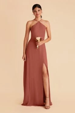 Juliet Chiffon Dress - Desert Rose