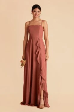 Winnie Convertible Chiffon Dress - Desert Rose 14 Winnie Convertible Chiffon Dress - Desert Rose -Cheap Plush Attire Store desert rose winnie convertible slit bridesmaid dress 02