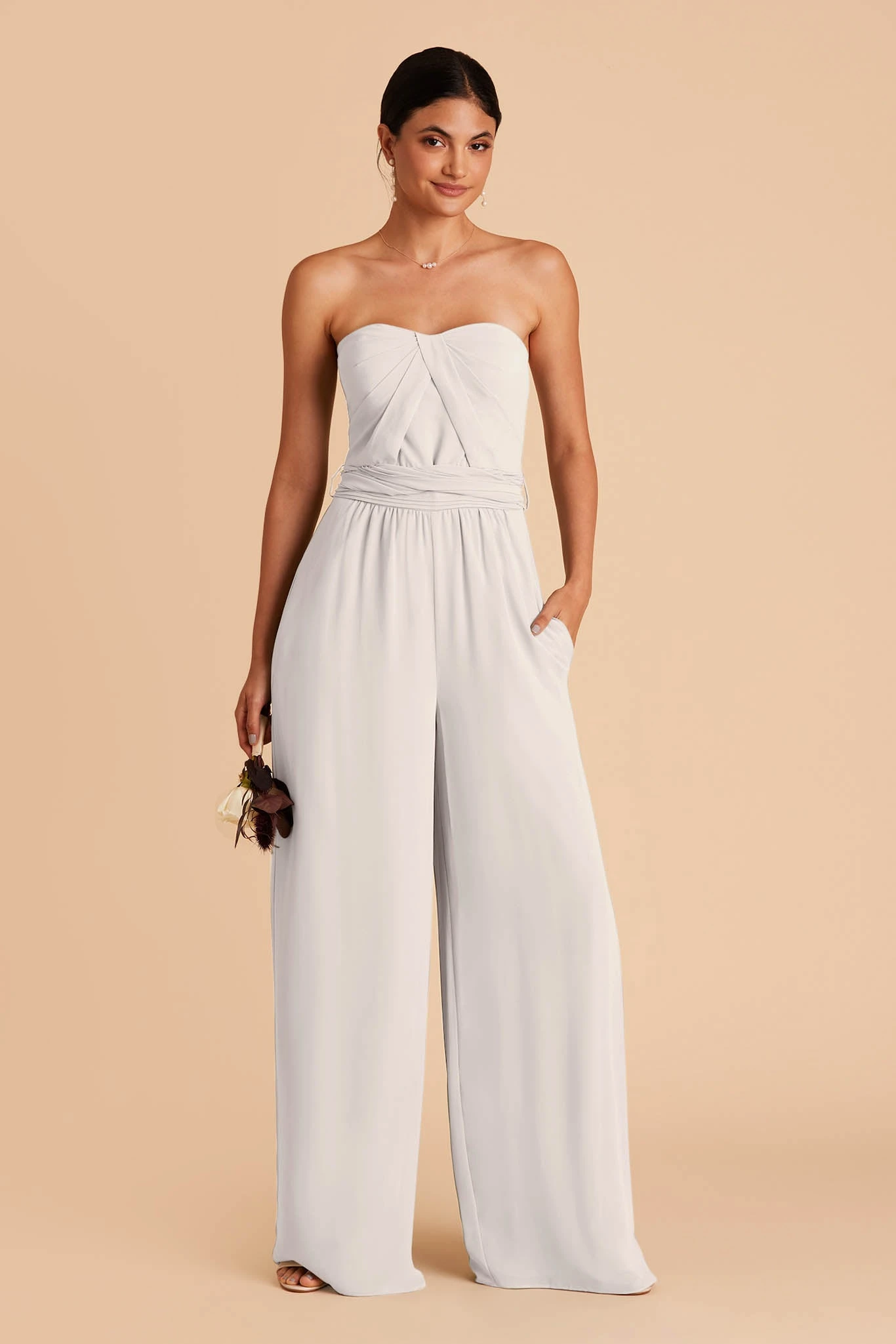 Gigi Convertible Jumpsuit - Dove Gray 5 Gigi Convertible Jumpsuit - Dove Gray - Image 3