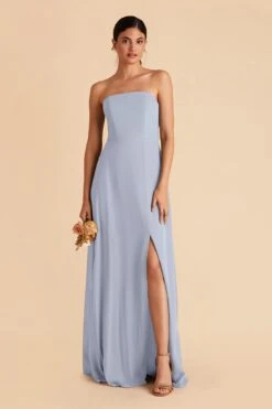 Chris Convertible Chiffon Dress - Dusty Blue