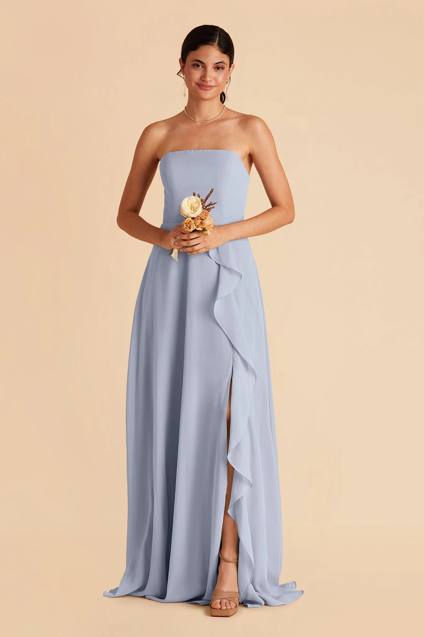 Winnie Convertible Chiffon Dress - Dusty Blue 3 Winnie Convertible Chiffon Dress - Dusty Blue