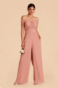 Gigi Convertible Jumpsuit - Dusty Rose -Cheap Plush Attire Store dusty rose gigi convertible bridesmaid dress 02