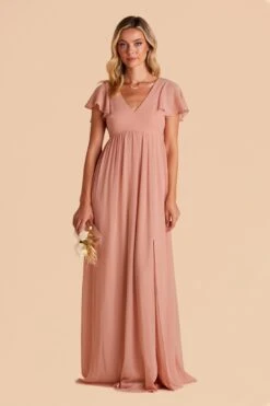 Hannah Empire Dress - Dusty Rose -Cheap Plush Attire Store dusty rose hannah convertible bridesmaid dress 01