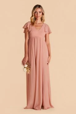 Hannah Empire Dress - Dusty Rose -Cheap Plush Attire Store dusty rose hannah convertible bridesmaid dress 02