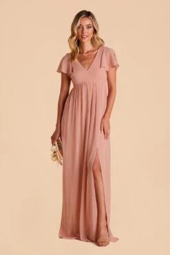 Hannah Empire Dress - Dusty Rose -Cheap Plush Attire Store dusty rose hannah convertible bridesmaid dress 03
