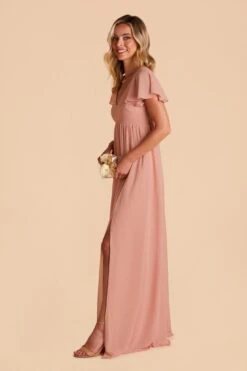 Hannah Empire Dress - Dusty Rose -Cheap Plush Attire Store dusty rose hannah convertible bridesmaid dress 05
