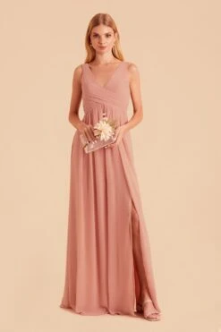 Laurie Empire Dress - Dusty Rose
