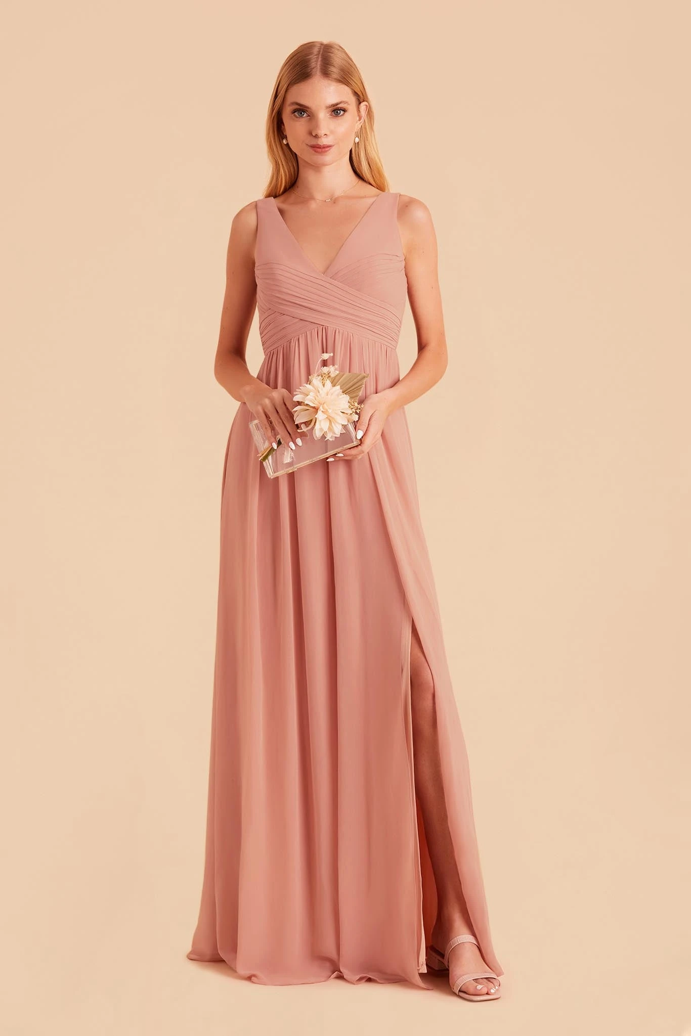 Laurie Empire Dress - Dusty Rose 3 Laurie Empire Dress - Dusty Rose