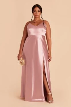 Jay Shiny Satin Dress - English Rose -Cheap Plush Attire Store english rose jay plus size bridesmaid dress 01