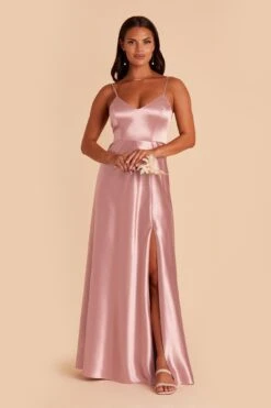 Jay Shiny Satin Dress - English Rose -Cheap Plush Attire Store english rose jay satin bridesmaid dress 03