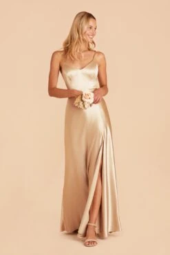 Jay Shiny Satin Dress - Gold 17 Jay Shiny Satin Dress - Gold -Cheap Plush Attire Store gold jay satin bridesmaid dress 01