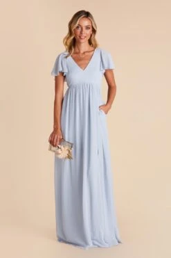 Hannah Empire Dress - Ice Blue -Cheap Plush Attire Store ice blue hannah bridesmaid dress 01