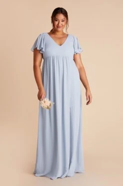 Hannah Empire Dress - Ice Blue -Cheap Plush Attire Store ice blue hannah plus size bridesmaid dress 01