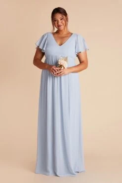 Hannah Empire Dress - Ice Blue -Cheap Plush Attire Store ice blue hannah plus size bridesmaid dress 02