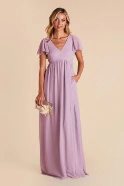 Hannah Empire Dress - Lavender -Cheap Plush Attire Store lavender hannah bridesmaid dress 01