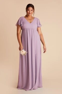 Hannah Empire Dress - Lavender -Cheap Plush Attire Store lavender hannah plus size bridesmaid dress 01