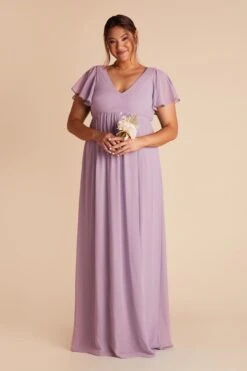 Hannah Empire Dress - Lavender -Cheap Plush Attire Store lavender hannah plus size bridesmaid dress 02