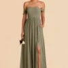 August Convertible Dress - Moss Green -Cheap Plush Attire Store moss green august convertible slit bridesmaid dress 01