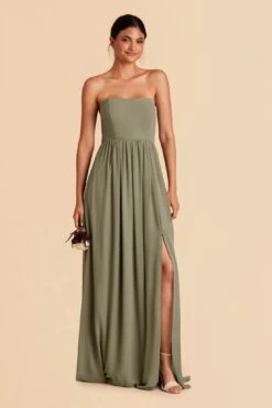August Convertible Dress - Moss Green -Cheap Plush Attire Store moss green august convertible slit bridesmaid dress 02