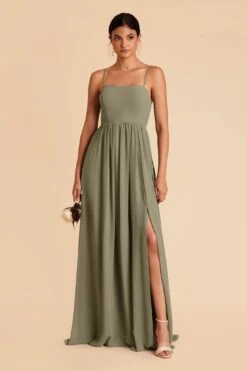 August Convertible Dress - Moss Green -Cheap Plush Attire Store moss green august convertible slit bridesmaid dress 03