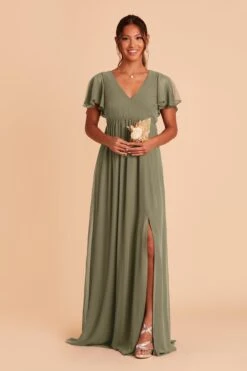Hannah Empire Dress - Moss Green 15 Hannah Empire Dress - Moss Green -Cheap Plush Attire Store moss green hannah bridesmaid dress 03