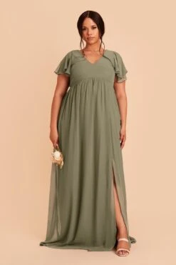 Hannah Empire Dress - Moss Green 12 Hannah Empire Dress - Moss Green -Cheap Plush Attire Store moss green hannah plus size bridesmaid dress 01