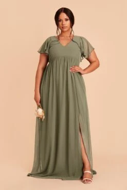 Hannah Empire Dress - Moss Green 17 Hannah Empire Dress - Moss Green -Cheap Plush Attire Store moss green hannah plus size bridesmaid dress 02