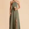 Juliet Chiffon Dress - Moss Green 2 Juliet Chiffon Dress - Moss Green -Cheap Plush Attire Store moss green juliet slit bridesmaid dress 03