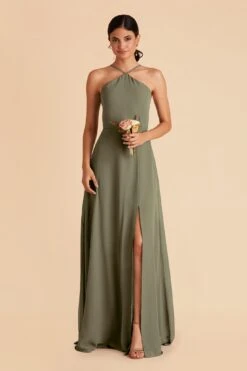 Juliet Chiffon Dress - Moss Green
