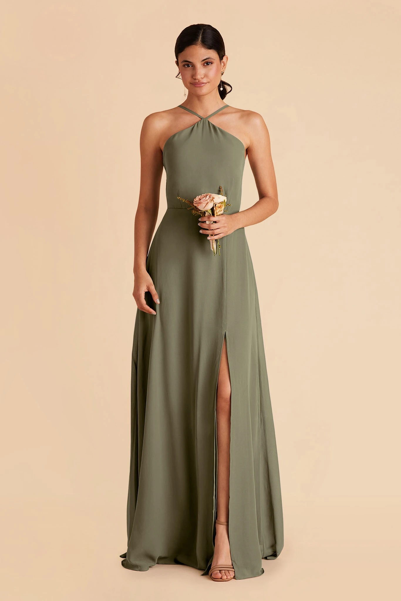 Juliet Chiffon Dress - Moss Green 3 Juliet Chiffon Dress - Moss Green