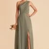 Kira Dress - Moss Green 1 Kira Dress - Moss Green -Cheap Plush Attire Store moss green kira slit bridesmaid dress 01