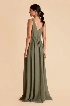 Laurie Empire Dress - Moss Green -Cheap Plush Attire Store moss green laurie slit bridesmaid dress 06