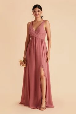 Laurie Empire Dress - Mulberry -Cheap Plush Attire Store mulberry laurie slit bridesmaid dress 01
