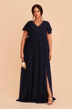 Hannah Empire Dress - Navy 12 Hannah Empire Dress - Navy -Cheap Plush Attire Store navy hannah plus size bridesmaid dress 01