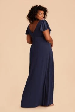 Hannah Crepe Dress - Navy -Cheap Plush Attire Store navy hannah plus size convertible bridesmaid dress 03