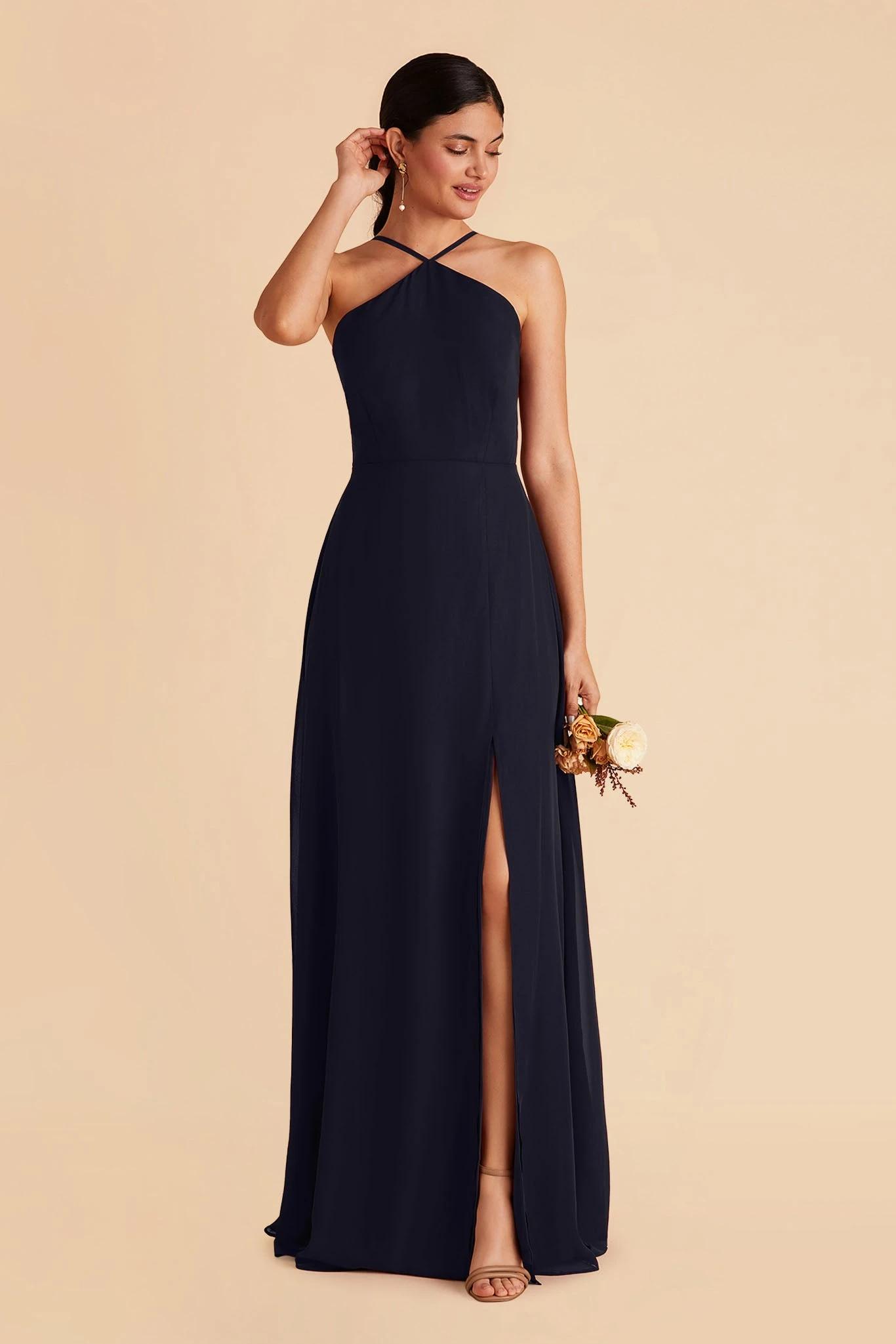 Juliet Chiffon Dress - Navy 6 Juliet Chiffon Dress - Navy - Image 4