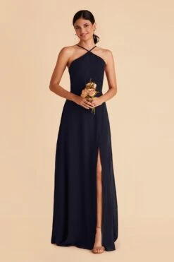 Juliet Chiffon Dress - Navy