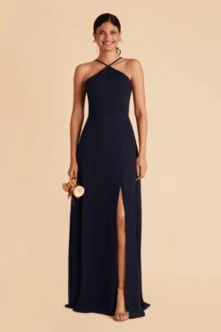 Juliet Chiffon Dress - Navy 12 Juliet Chiffon Dress - Navy -Cheap Plush Attire Store navy juliet slit bridesmaid dress 03