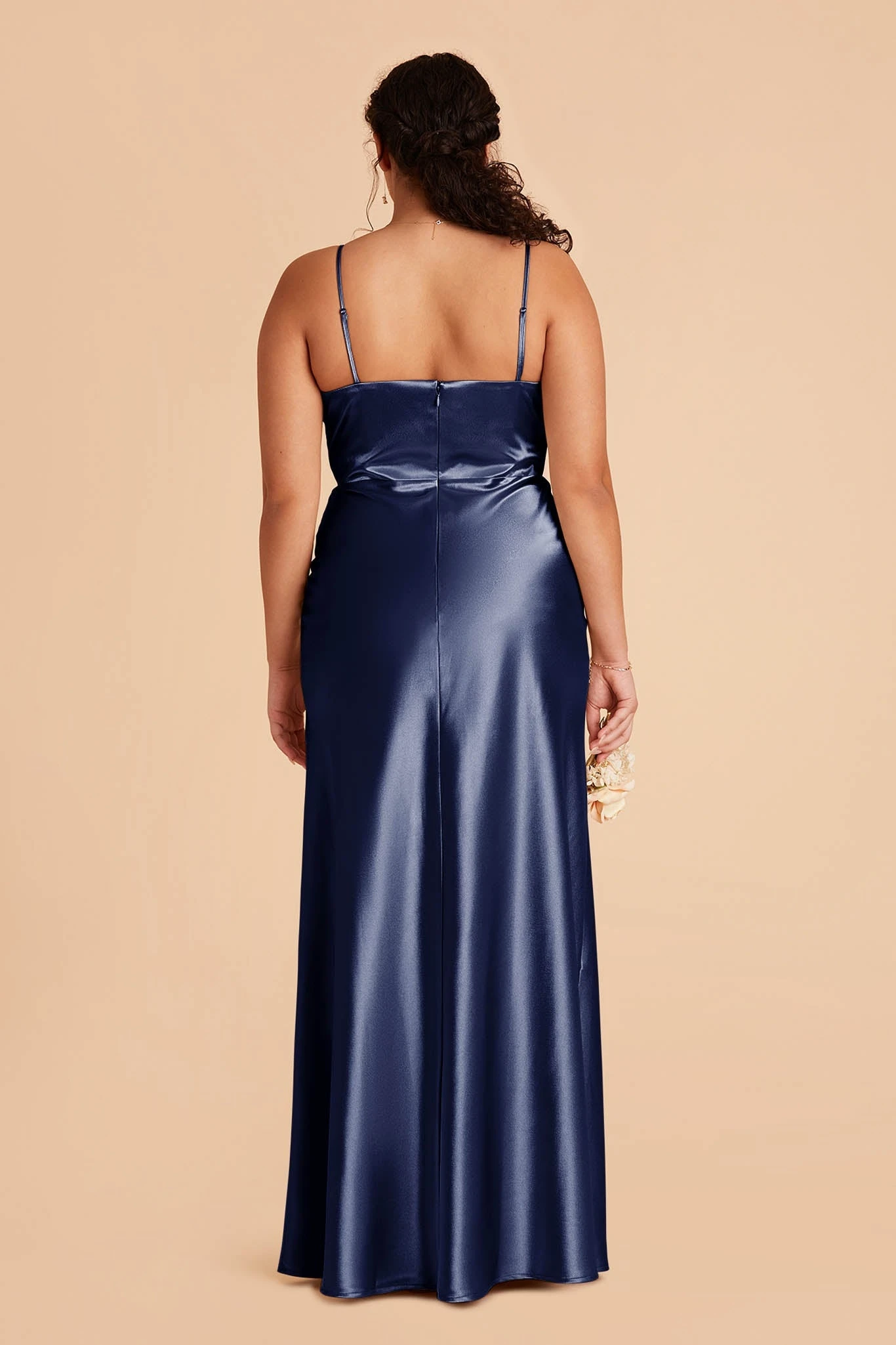 Mia Shiny Satin Convertible Dress - Navy 13 Mia Shiny Satin Convertible Dress - Navy - Image 11