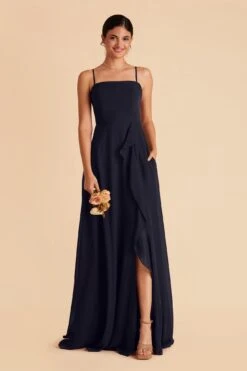 Winnie Convertible Chiffon Dress - Navy 14 Winnie Convertible Chiffon Dress - Navy -Cheap Plush Attire Store navy winnie convertible slit bridesmaid dress 02