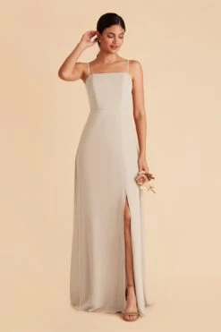 Chris Convertible Chiffon Dress - Neutral Champagne