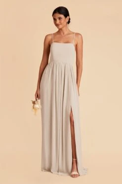 August Convertible Dress - Neutral Champagne 14 August Convertible Dress - Neutral Champagne -Cheap Plush Attire Store neutral champagne convertible slit bridesmaid dress 03