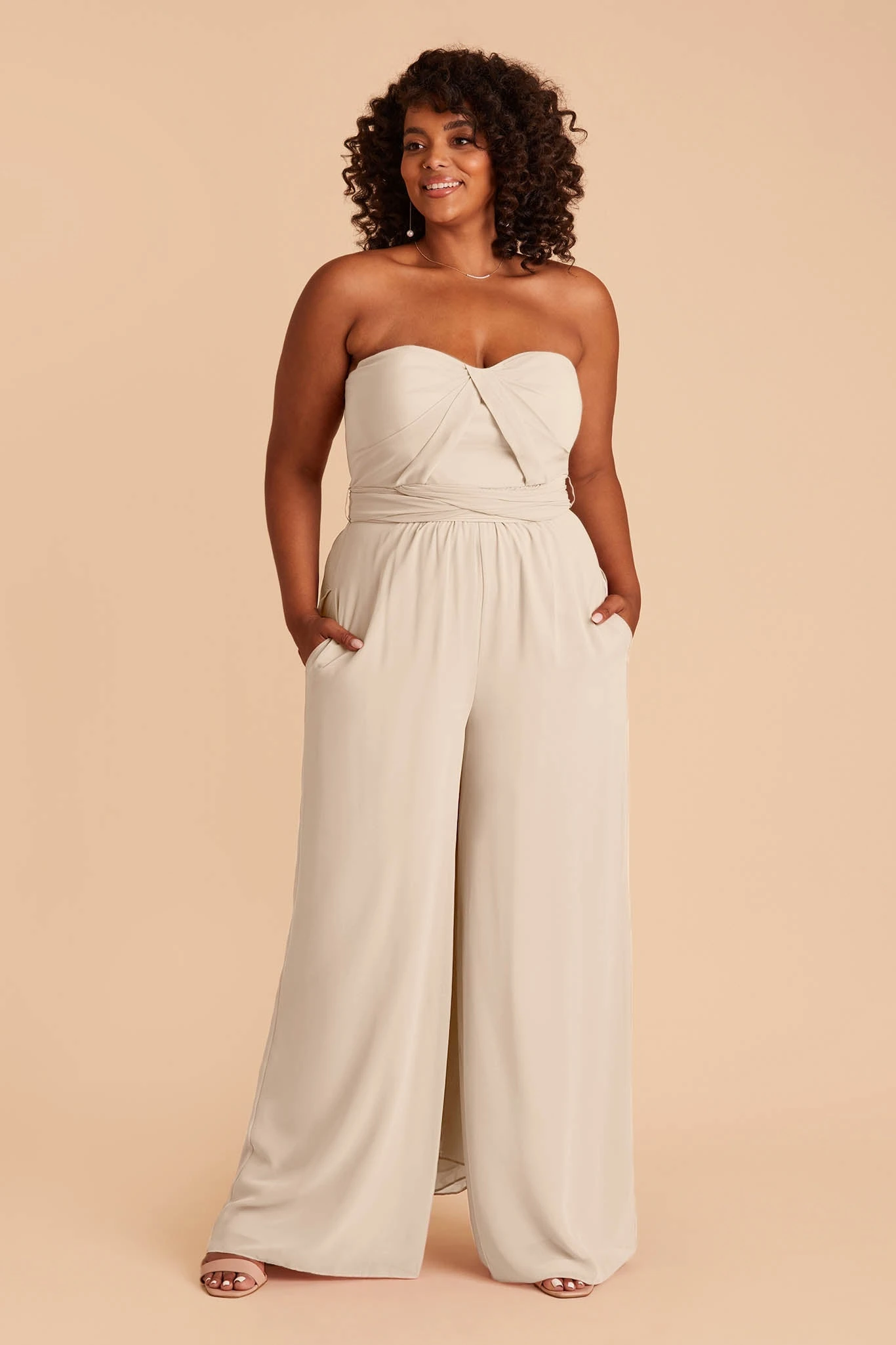 Gigi Convertible Jumpsuit - Neutral Champagne