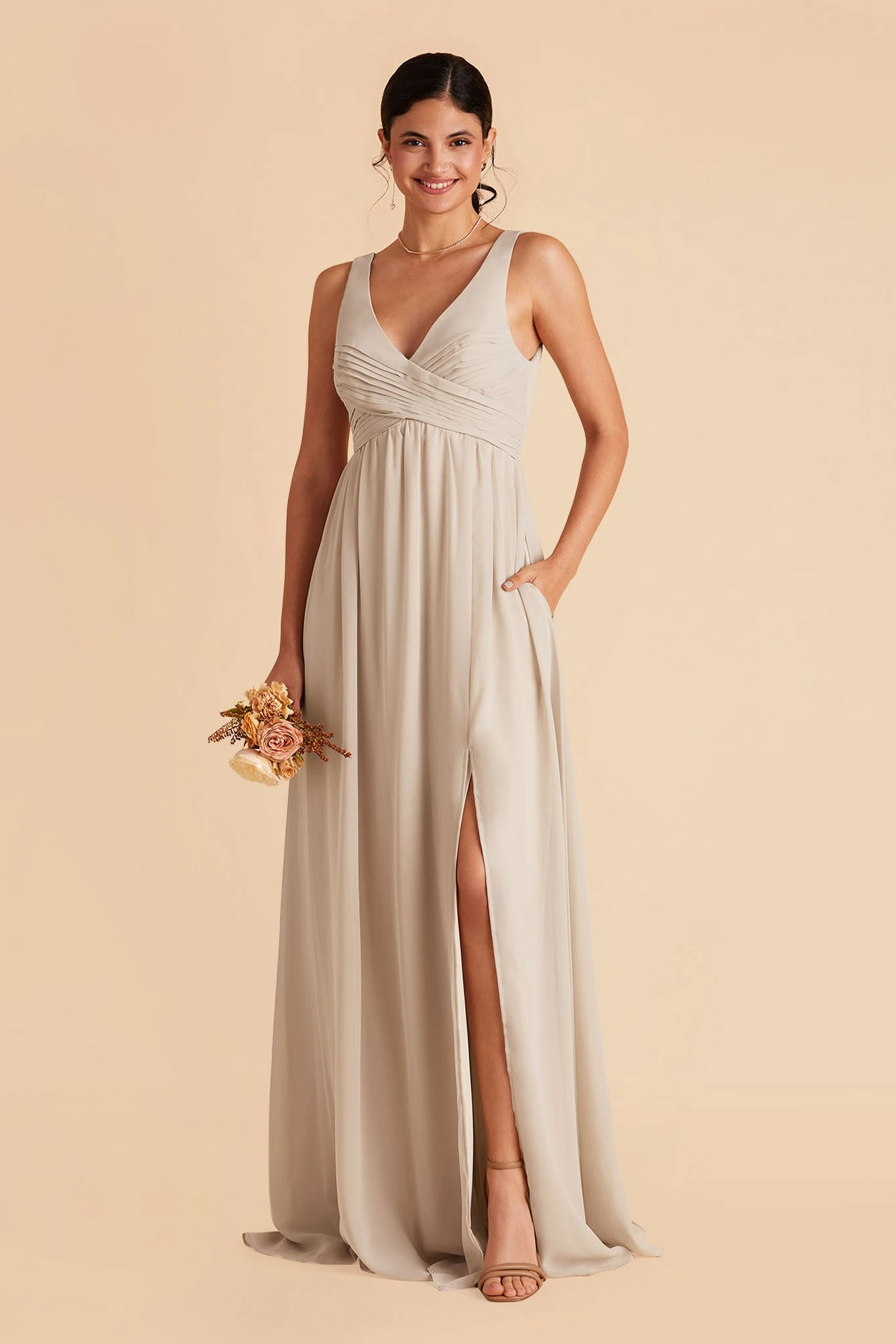 Laurie Empire Dress - Neutral Champagne 7 Laurie Empire Dress - Neutral Champagne - Image 5