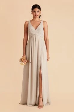 Laurie Empire Dress - Neutral Champagne 14 Laurie Empire Dress - Neutral Champagne -Cheap Plush Attire Store neutral champagne laurie slit bridesmaid dress 05