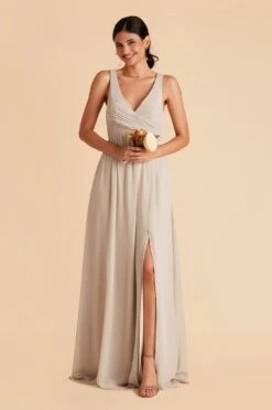 Laurie Empire Dress - Neutral Champagne 13 Laurie Empire Dress - Neutral Champagne -Cheap Plush Attire Store neutral champagne laurie slit bridesmaid dress 07