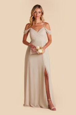 Spence Convertible Dress - Neutral Champagne -Cheap Plush Attire Store neutral champagne spence convertible slit bridesmaid dress 03